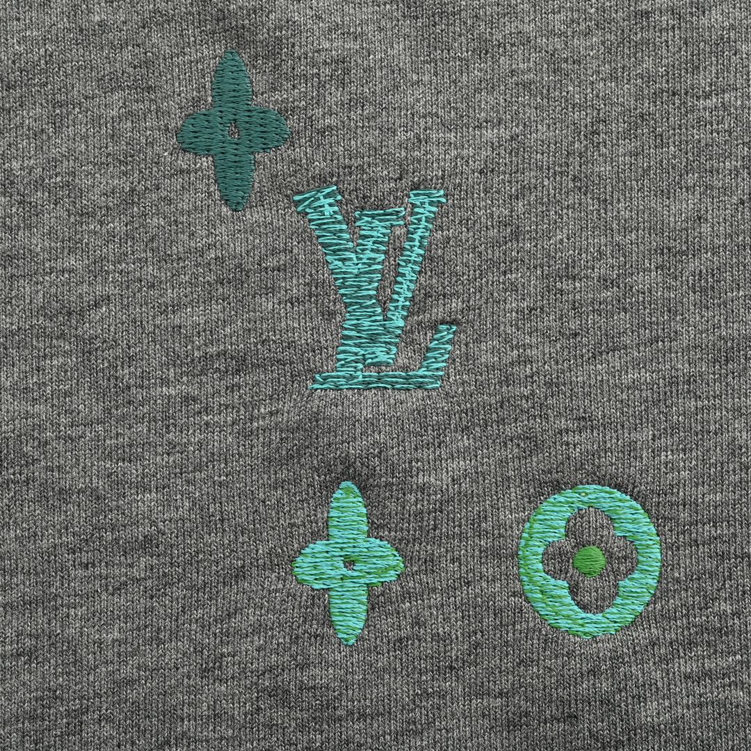 Louis Vuitton 24Fw embroidered gradient monogram crewneck sweatshirt