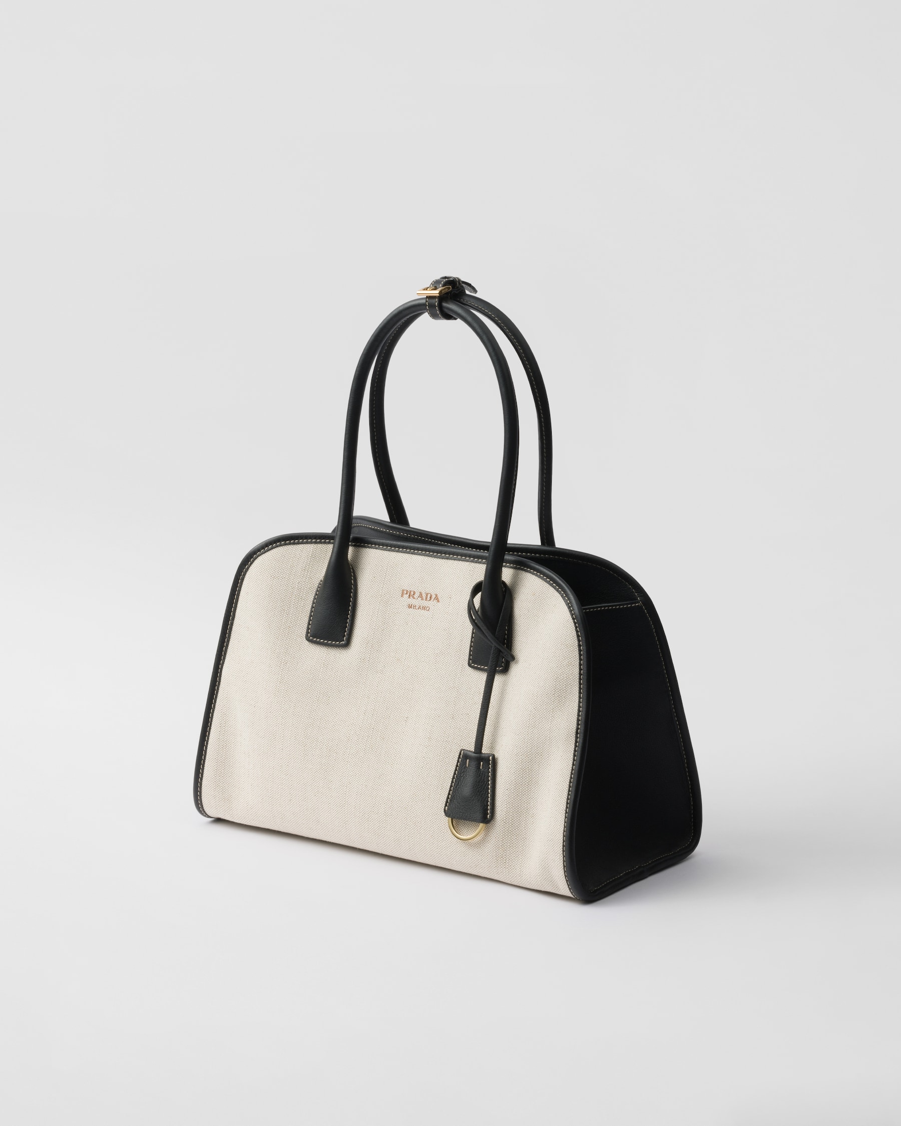 Prada medium linen-blend and leather tote1BG572_2HJA_F0I55_V_OOZ