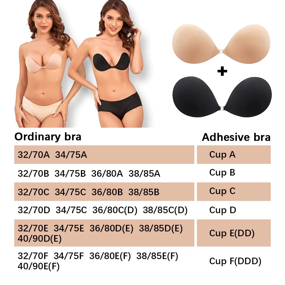 ⏰Last Day Promotion-[SAVE 50% OFF]--Adhesive Bra Backless Strapless Reusable Sticky Invisible Push Up Bra--BUY 1 GET 1 FREE