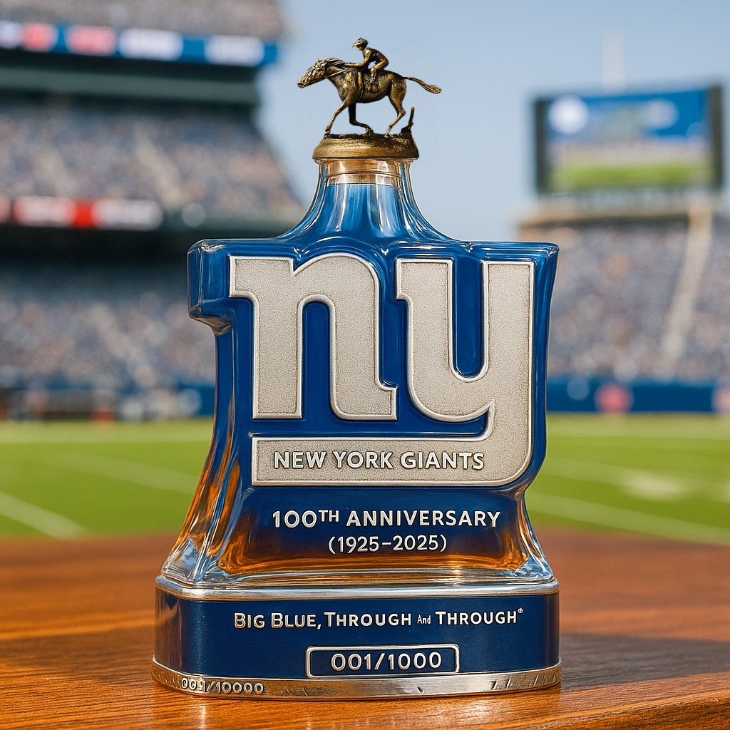 Big Blue Legacy 100th Anniversary Edition Whiskey Bottle