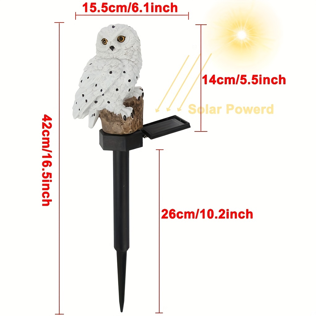 1pc Garden Solar Lights Outdoor Decorative Resin Owl Solar LED Lights With Stake For Garden Lawn Pathway Yard Decortion