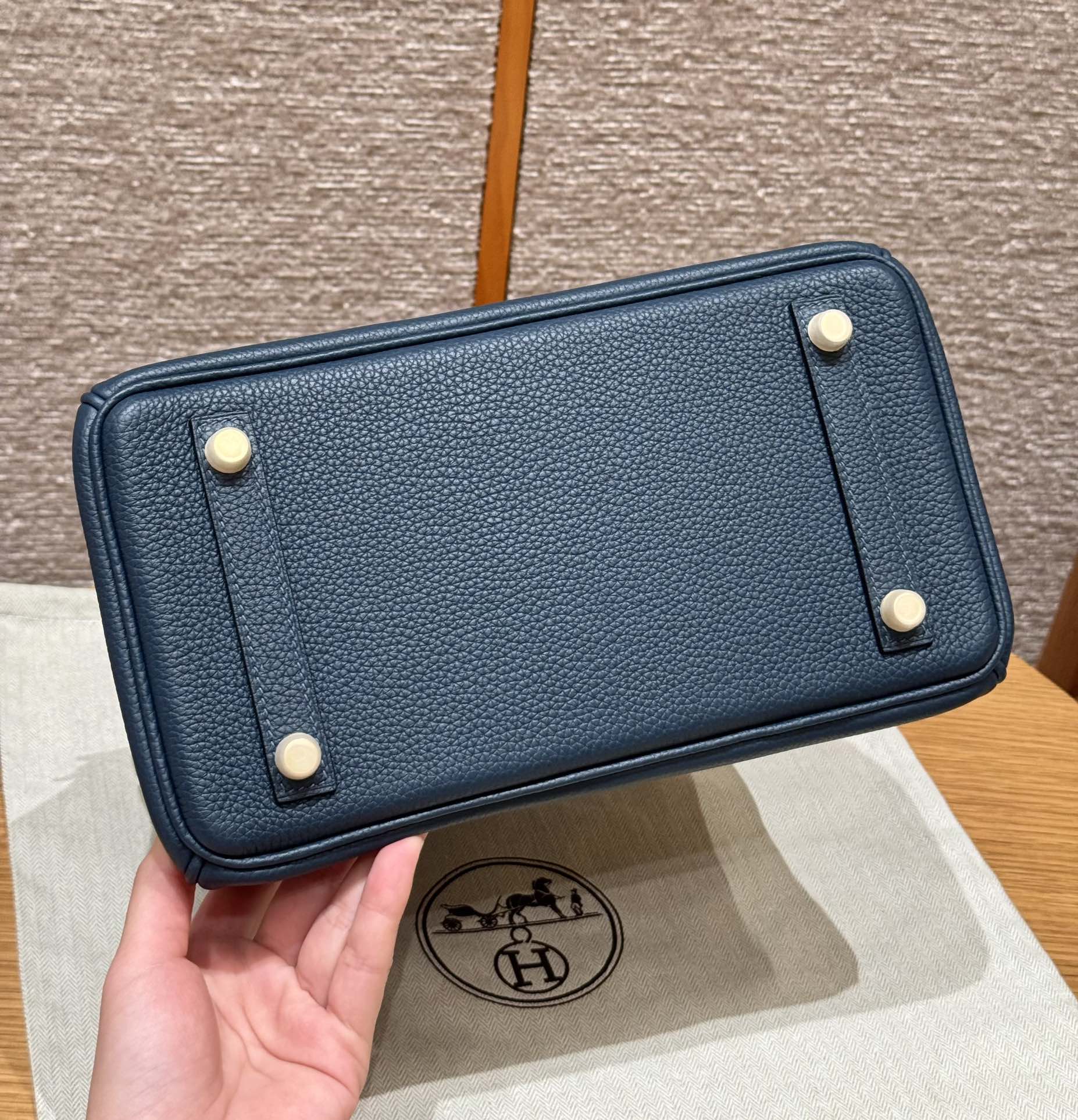 Hermès Birkin 7p Blue presse handbag (handmade to order)