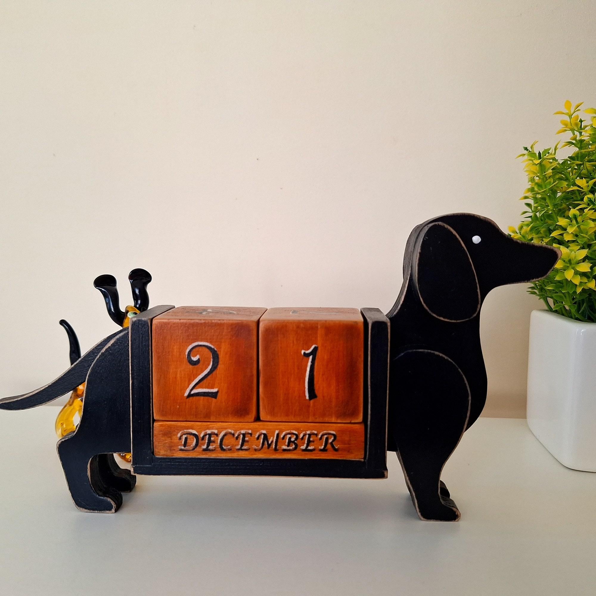ON SALE 🔥 Perpetual Calendar Dachshund Figurine