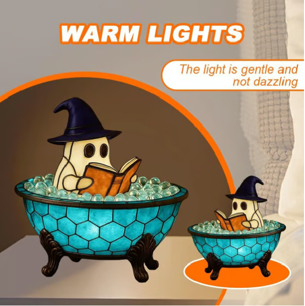 Cute Ghost Lamp – Your Spooky, Cozy Reading Buddy! 🦇📖
