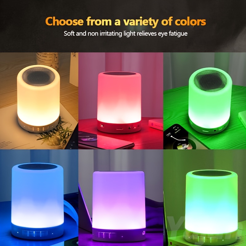 1pc Wireless Night Light Speaker Bass Mini Sound For School Supplies Home Decor, Office, Camping