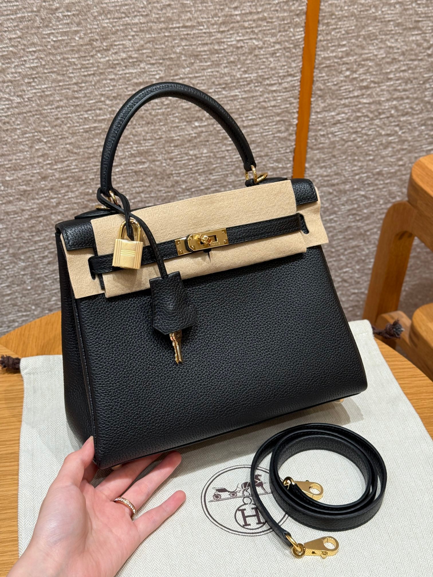 Hermès Kelly ck89Noir Handbag (Handmade to Order)