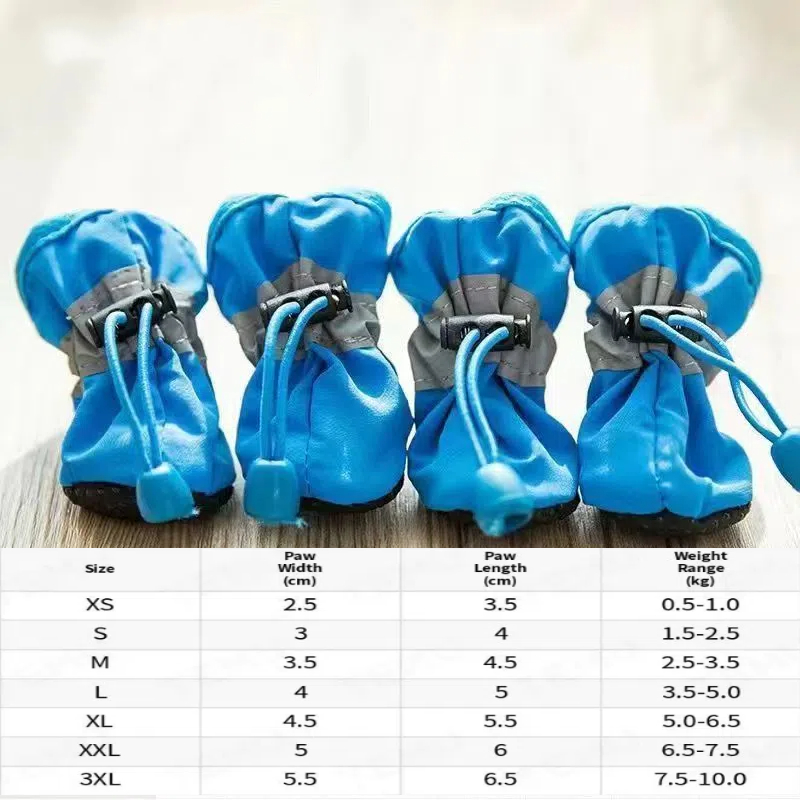 🐕🐕Reflective Rain Shoes 4 pack for Small and Medium Dogs