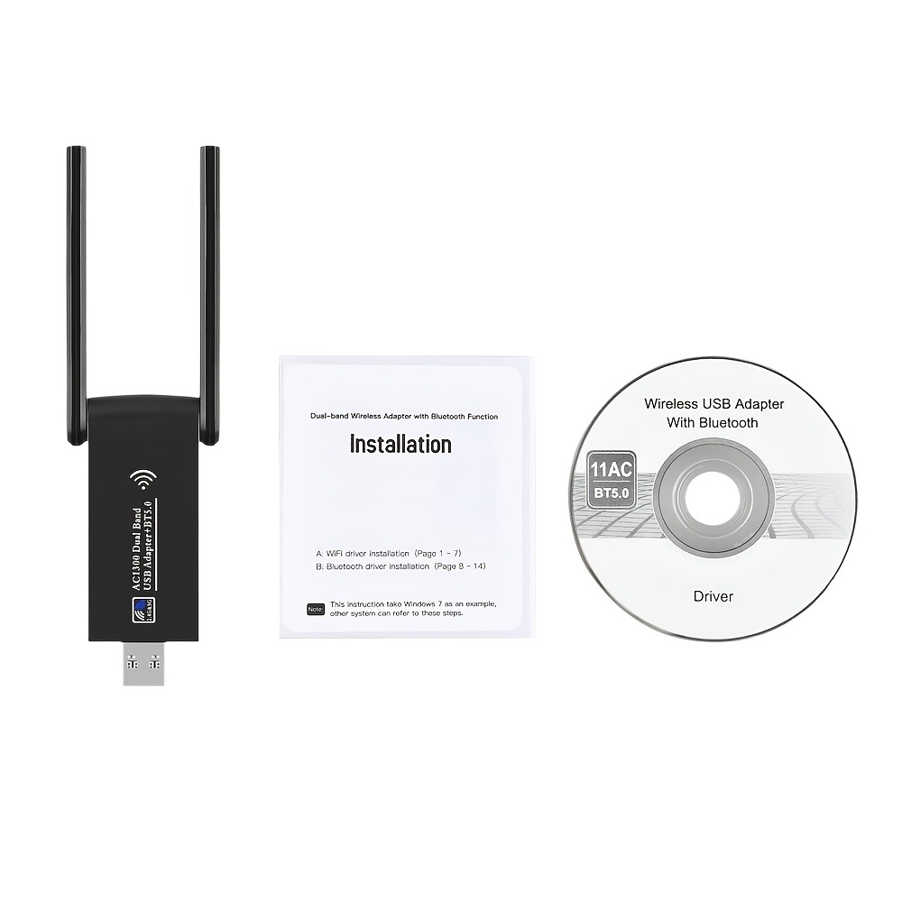 1300Mbps USB 3.0 WiFi Wireless 5.0 Adapter 2in1 Dongle Dual Band 2.4G&5GHz WiFi 5 Network Wireless Wlan Receiver DRIVER FREE