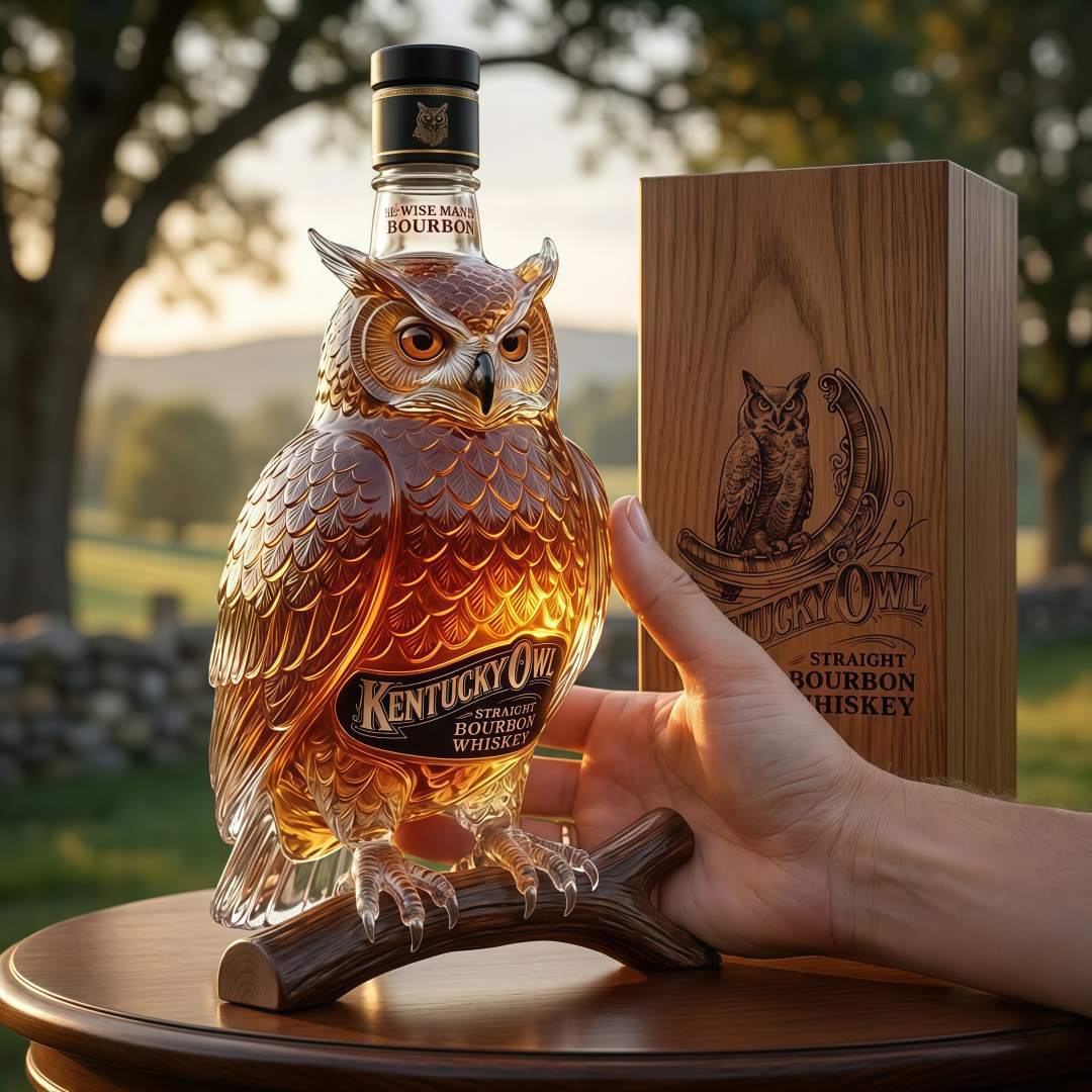 🦉 Kentucky Owl 3D Sculptural Owl Bottle