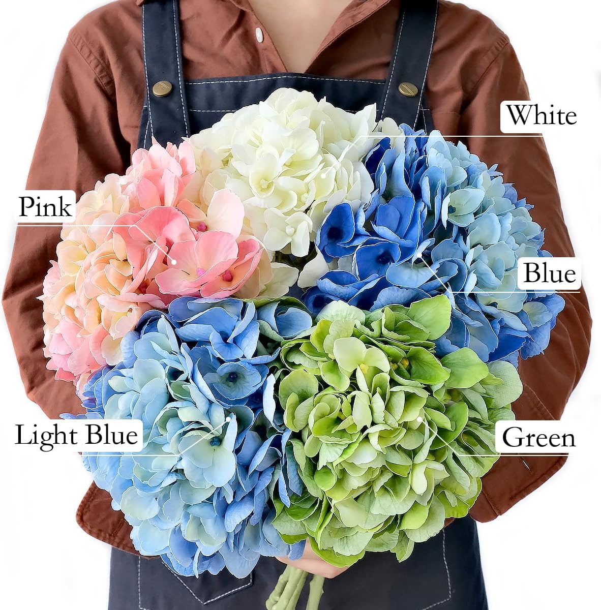 On Sale🔥21inch Outdoor Real Touch Artificial Hydrangea💐☀️UV resistant, Waterproof，Windproof🌪️(🎉Tips: 4 Píece Fills A Flower Pot)