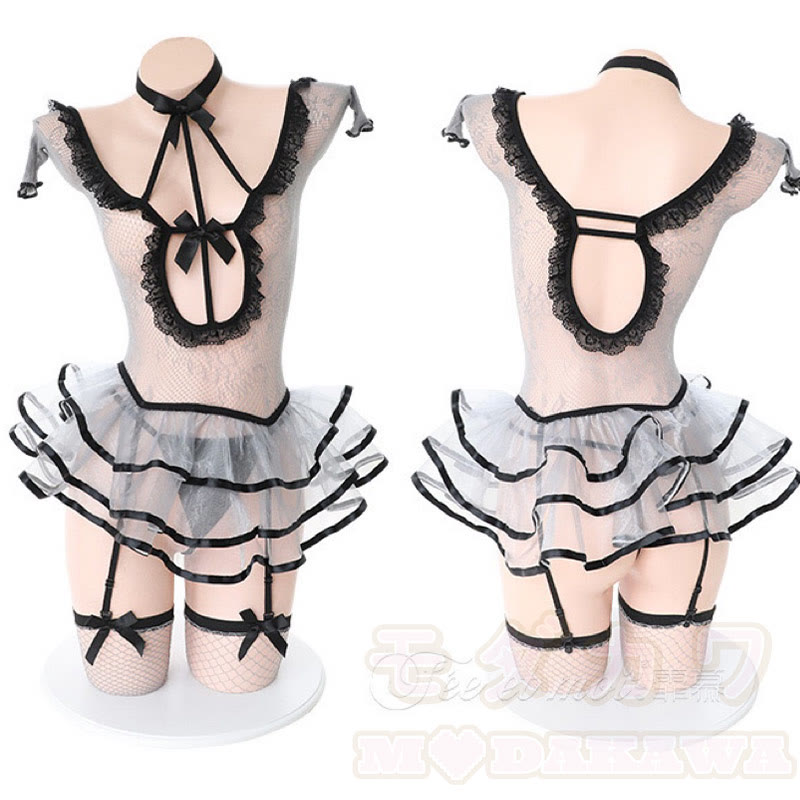 Lace-up Hollow See-through Suit Sexy Lingerie