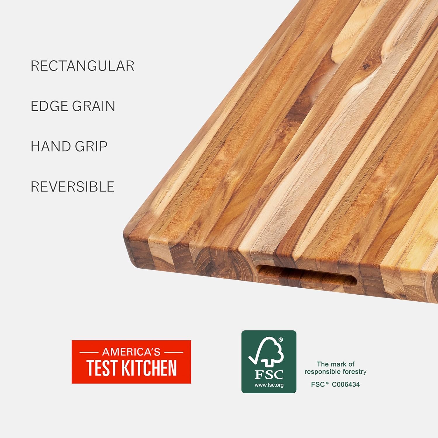 Teakhaus Cutting Board Medium Wood Cutting Board with Grip Handles