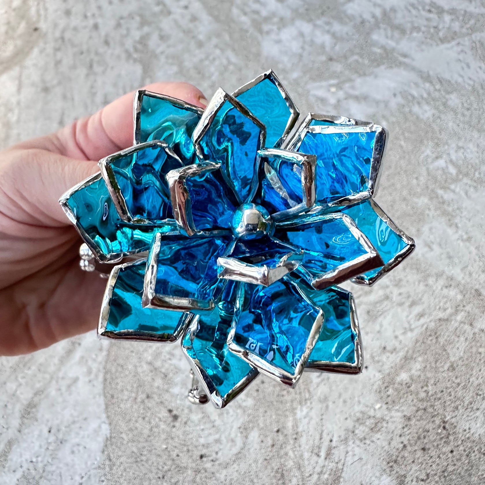 🌵🌈 Handmade Stained Glass Cactus Flower