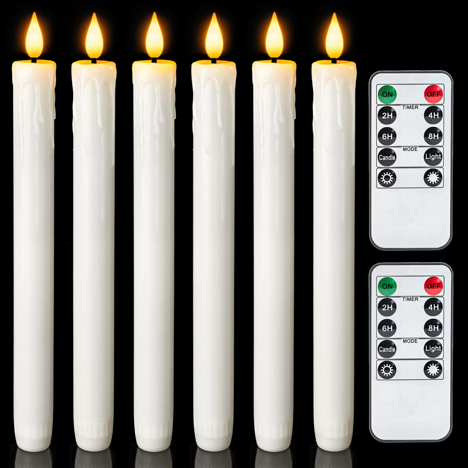 🔥ON SALE - 50% OFF🔥Real Wax LED Flameless Taper Candles with Timer