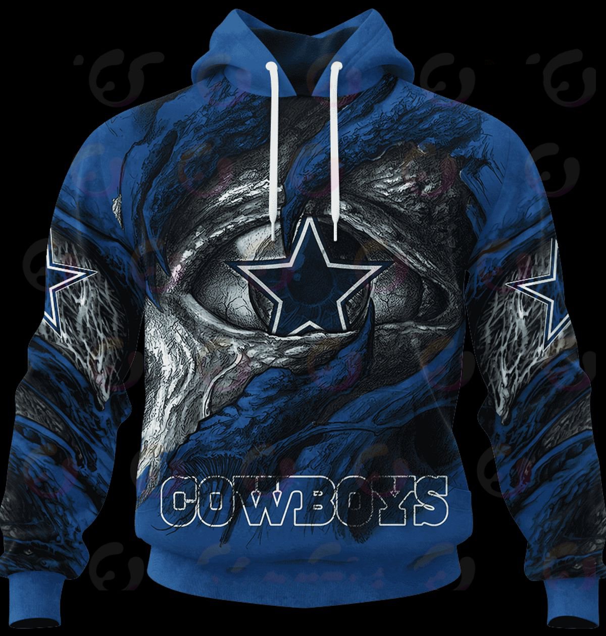 DALLAS COWBOYS 3D HOODIE COMMANDERS DEMON EYES