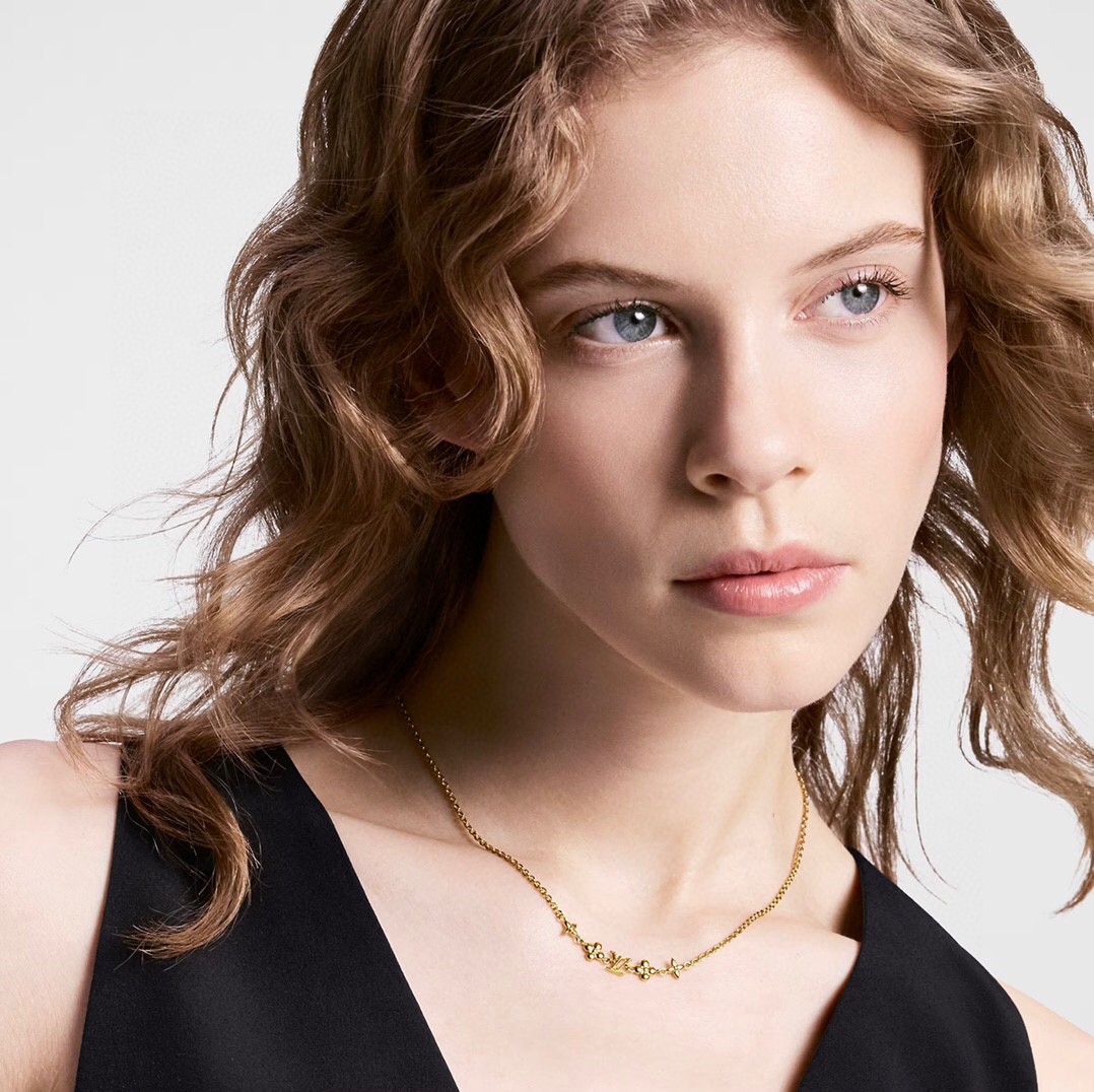Louis Vuitton floral logo necklace