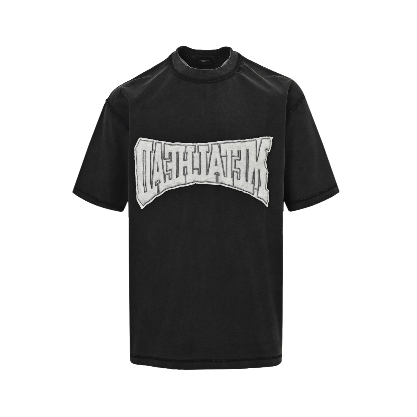 Balenciaga 25ss flocked logo washed short sleeves
