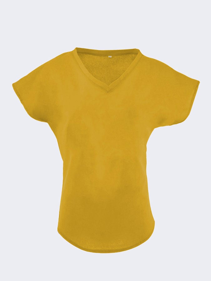 Solid Color Cotton And Linen T-Shirt