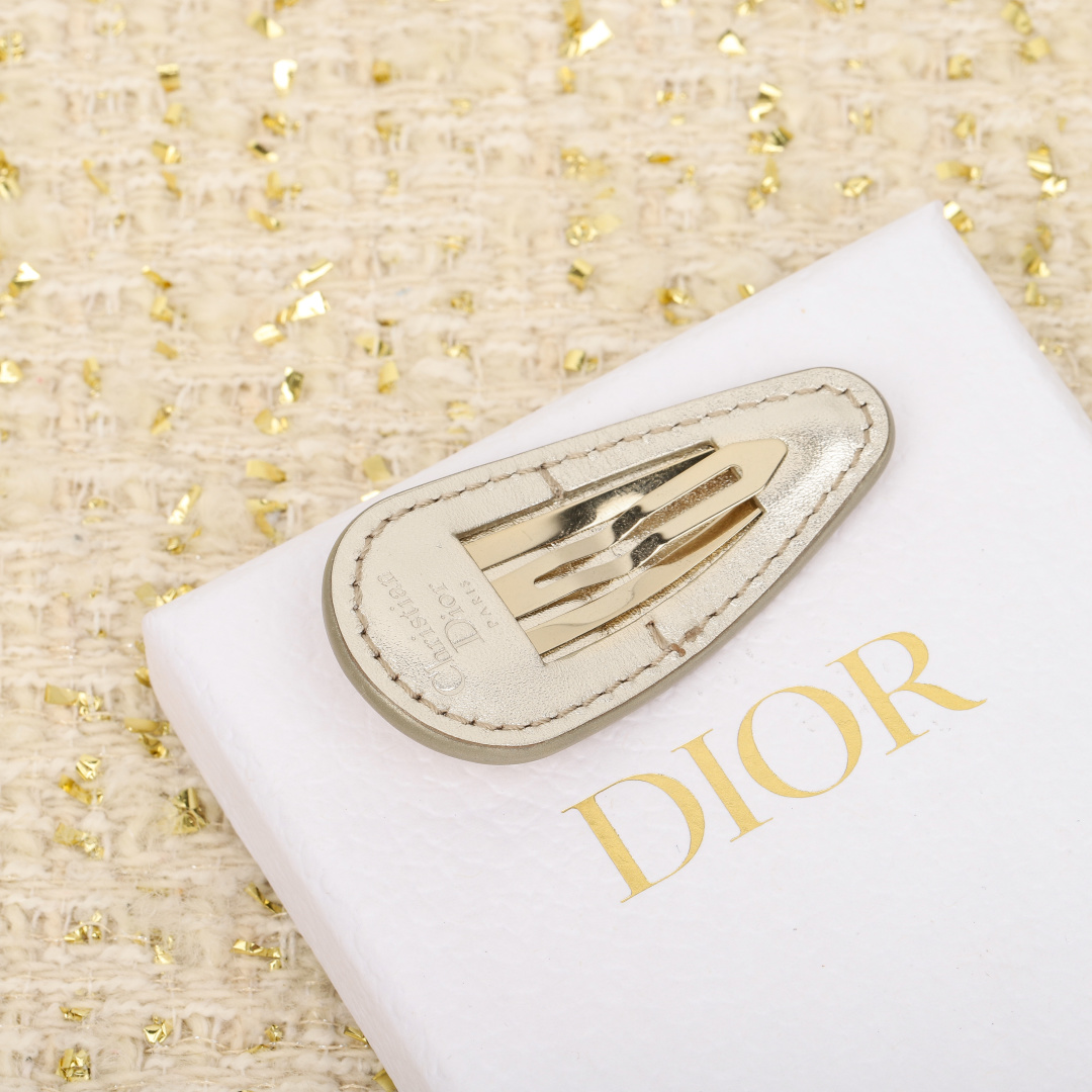 Dior calfskin hair clip