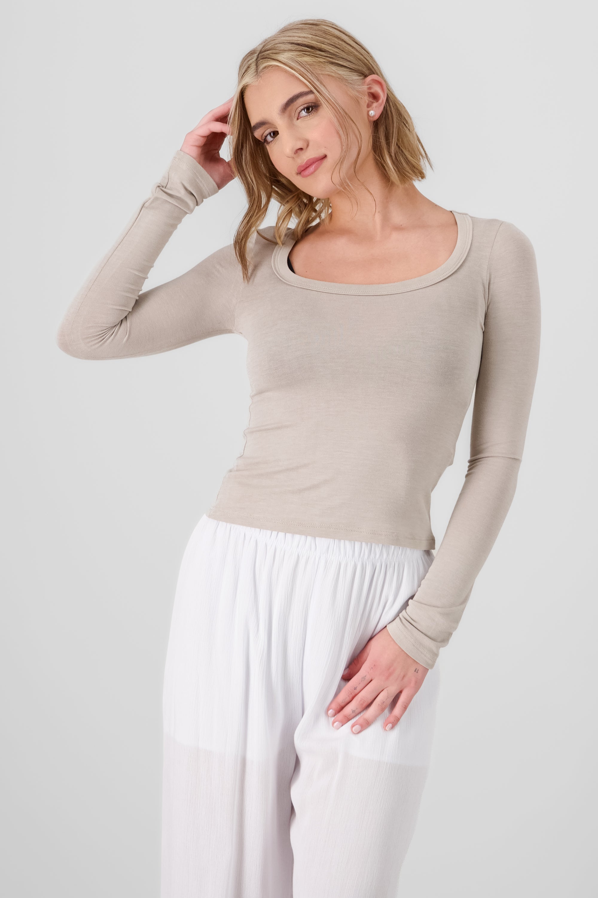 Solid Long Sleeve Top