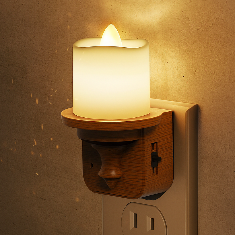 💥ON SALE💥LED Candle Night Light with Light Sensor, Plug into Wall🕯️🌙