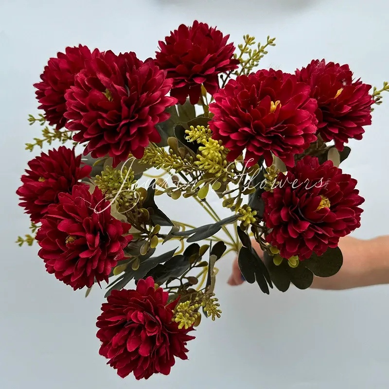 ✨Flash Sale✨9 Heads Fall Flowers Artificial Mums - UV resistant, Waterproof, Windproof