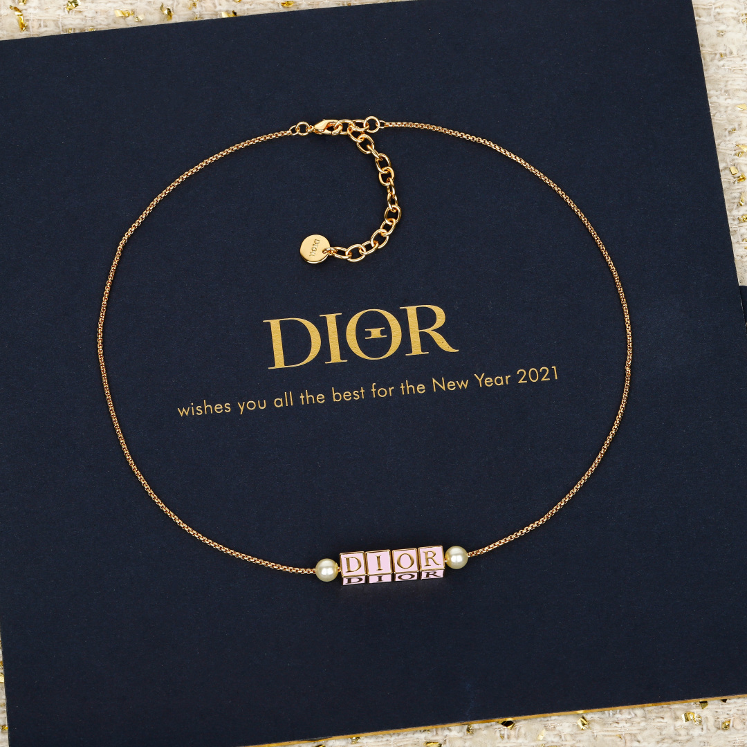 Dior Pink Square Necklace