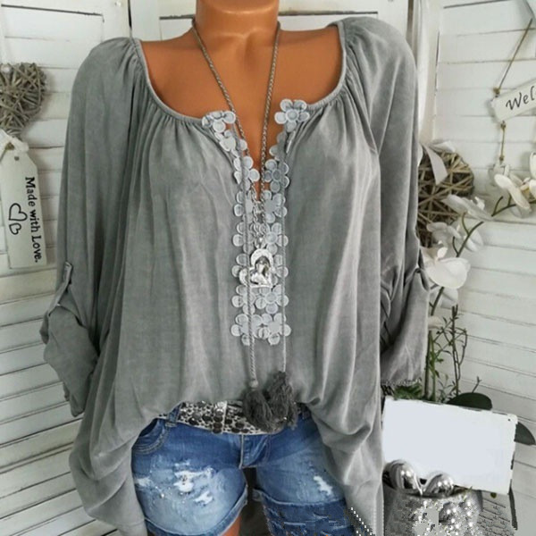 Solid Color Jacquard Weave Comfy T-Shirt