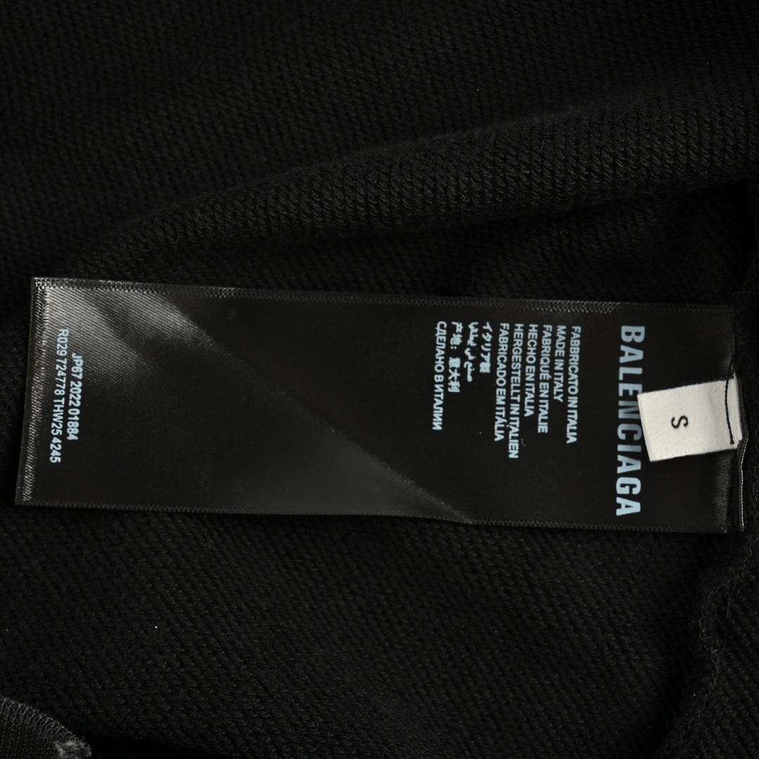 Balenciaga 24Fw lettering slogan print washed crew neck sweatshirt