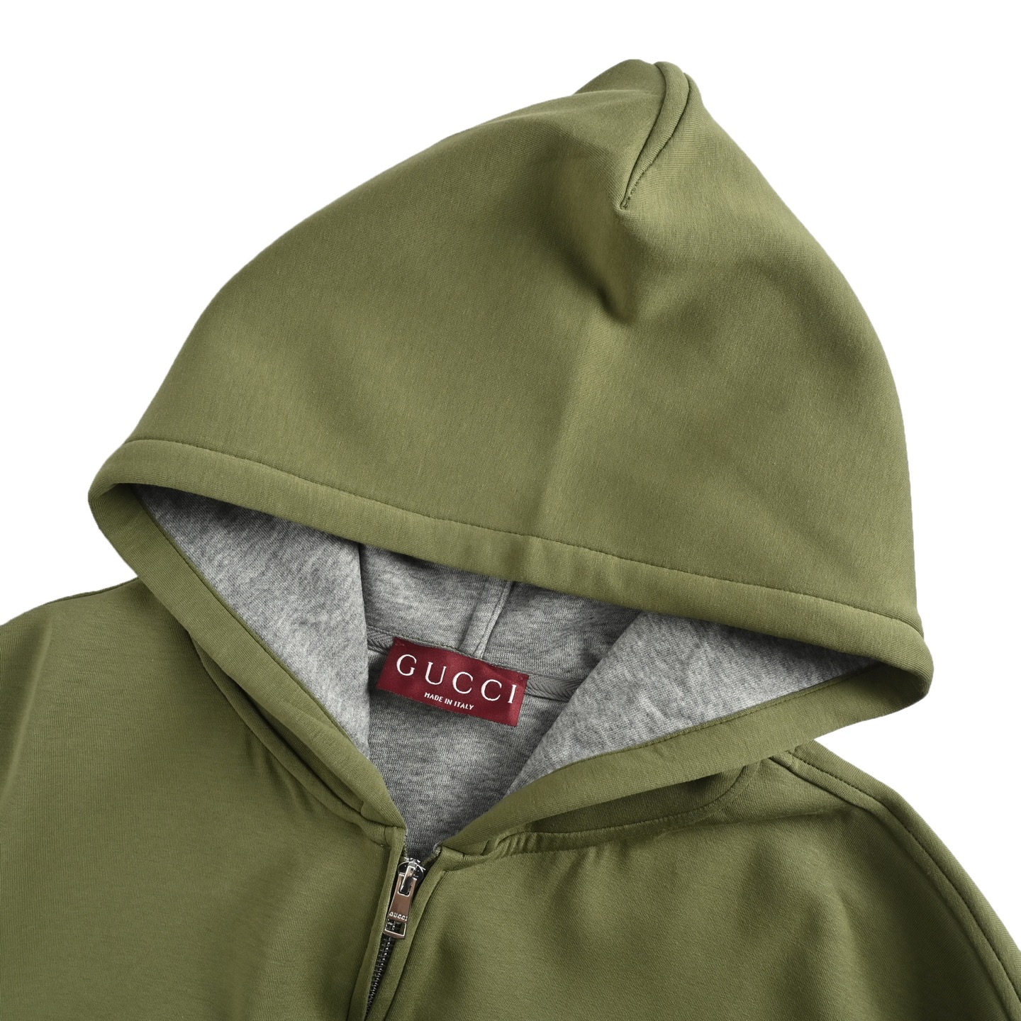 Gucci 25ss small logo embroidered space cotton zip-up hooded jacket