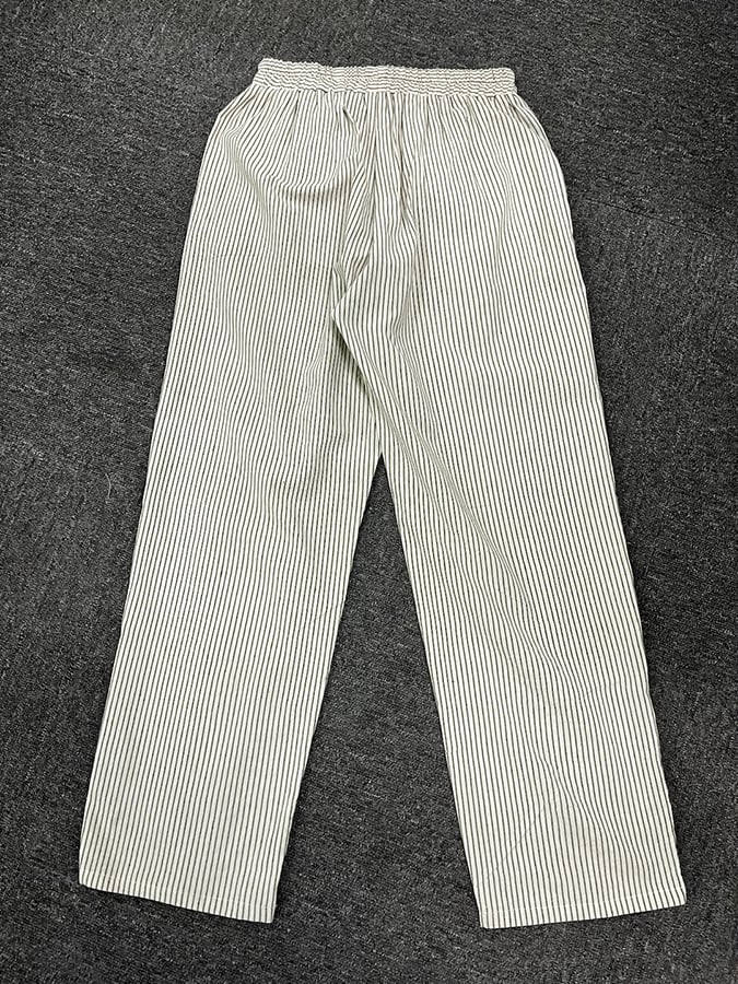 Jacquard striped printed button-down slacks
