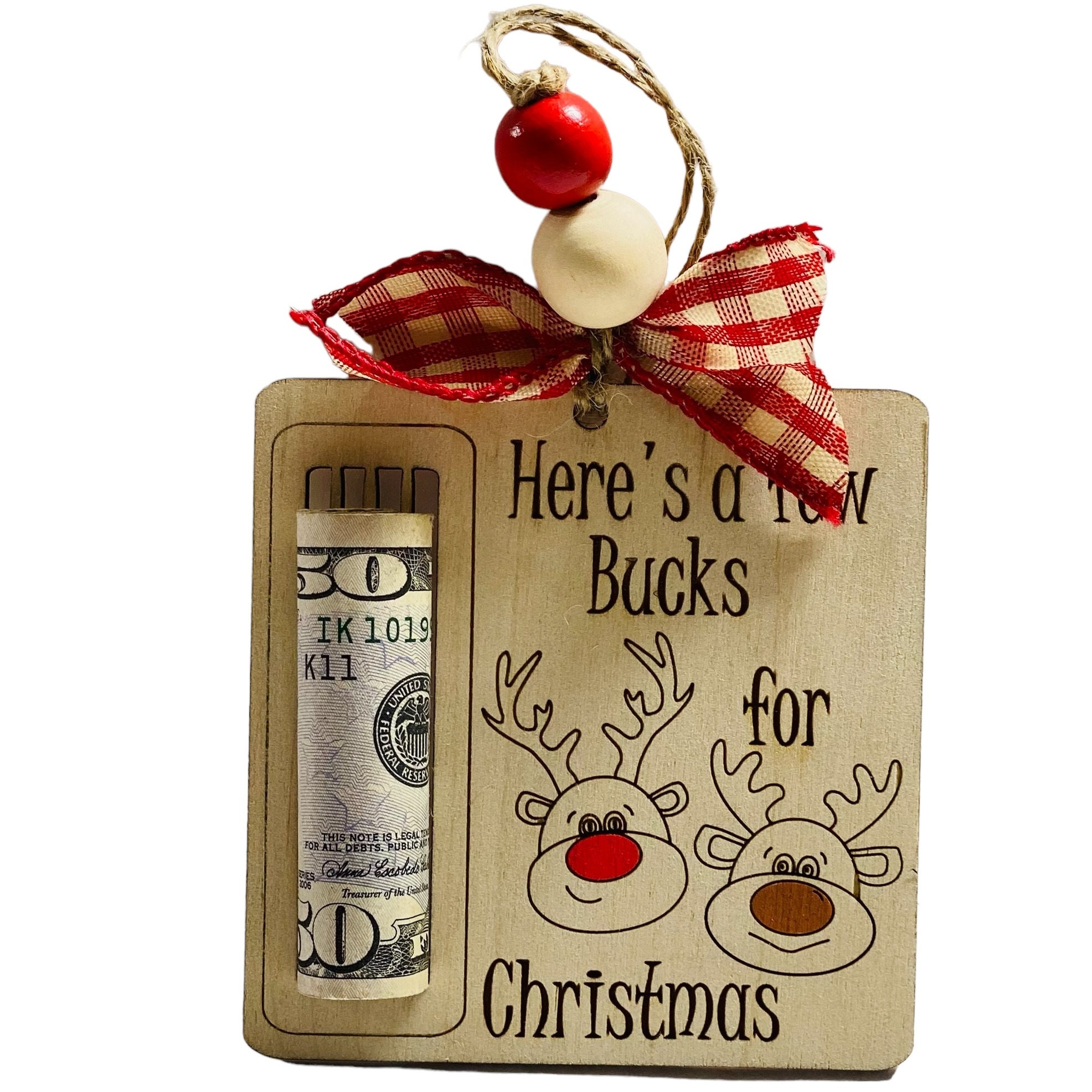 Christmas Money or Gift Card Holder - Wooden Ornament