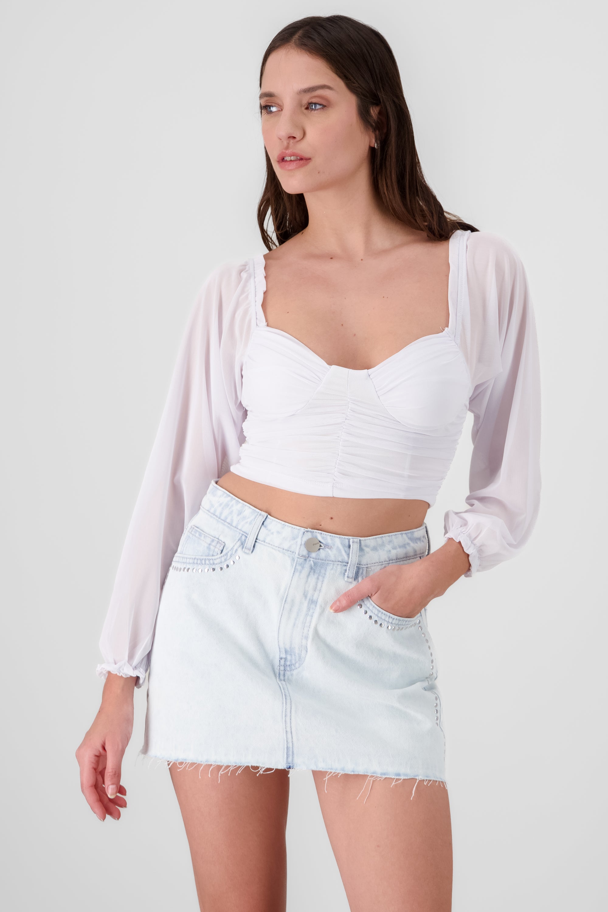 Pleated Solid Blouse