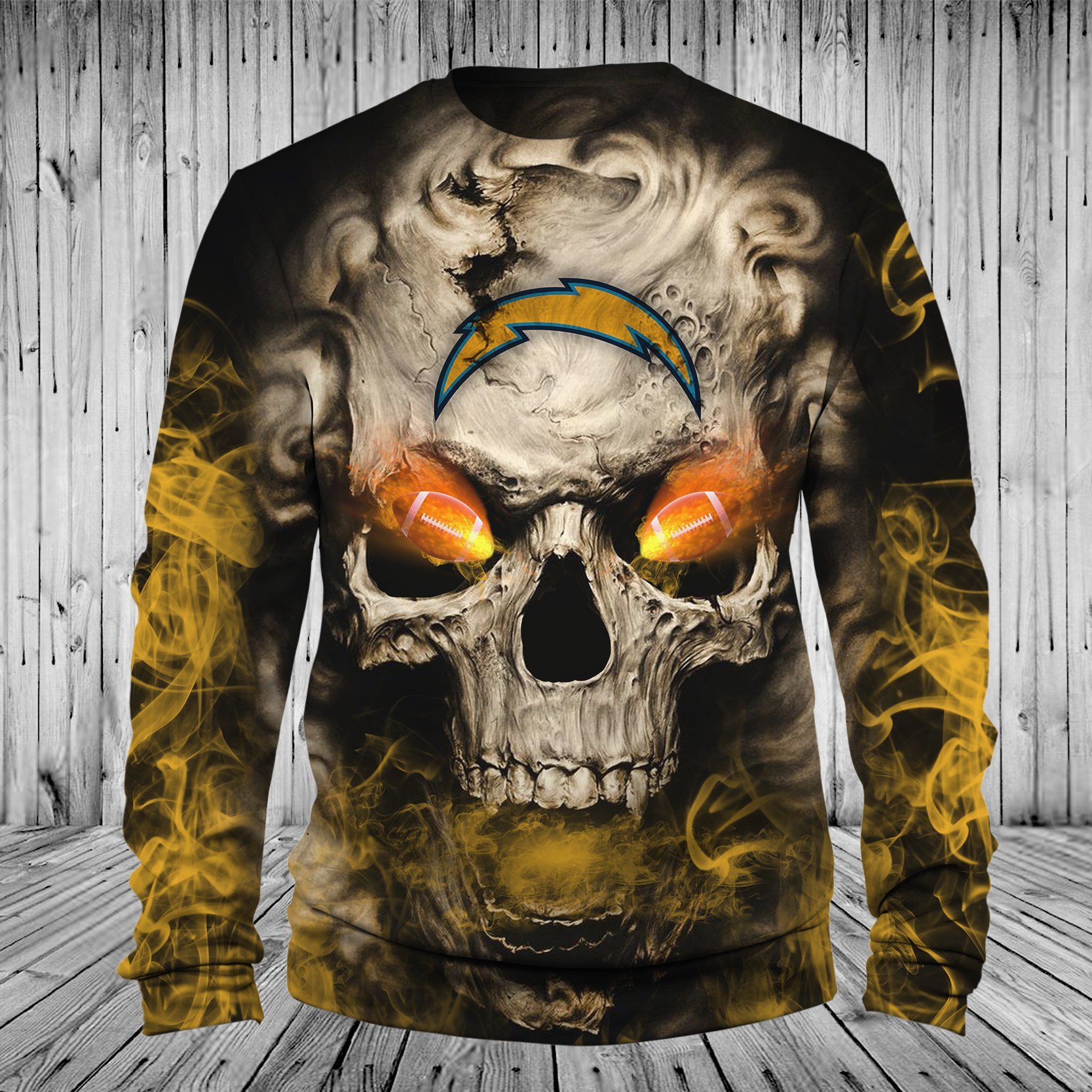 CHARGERS 3D HOODIE SKULL 06