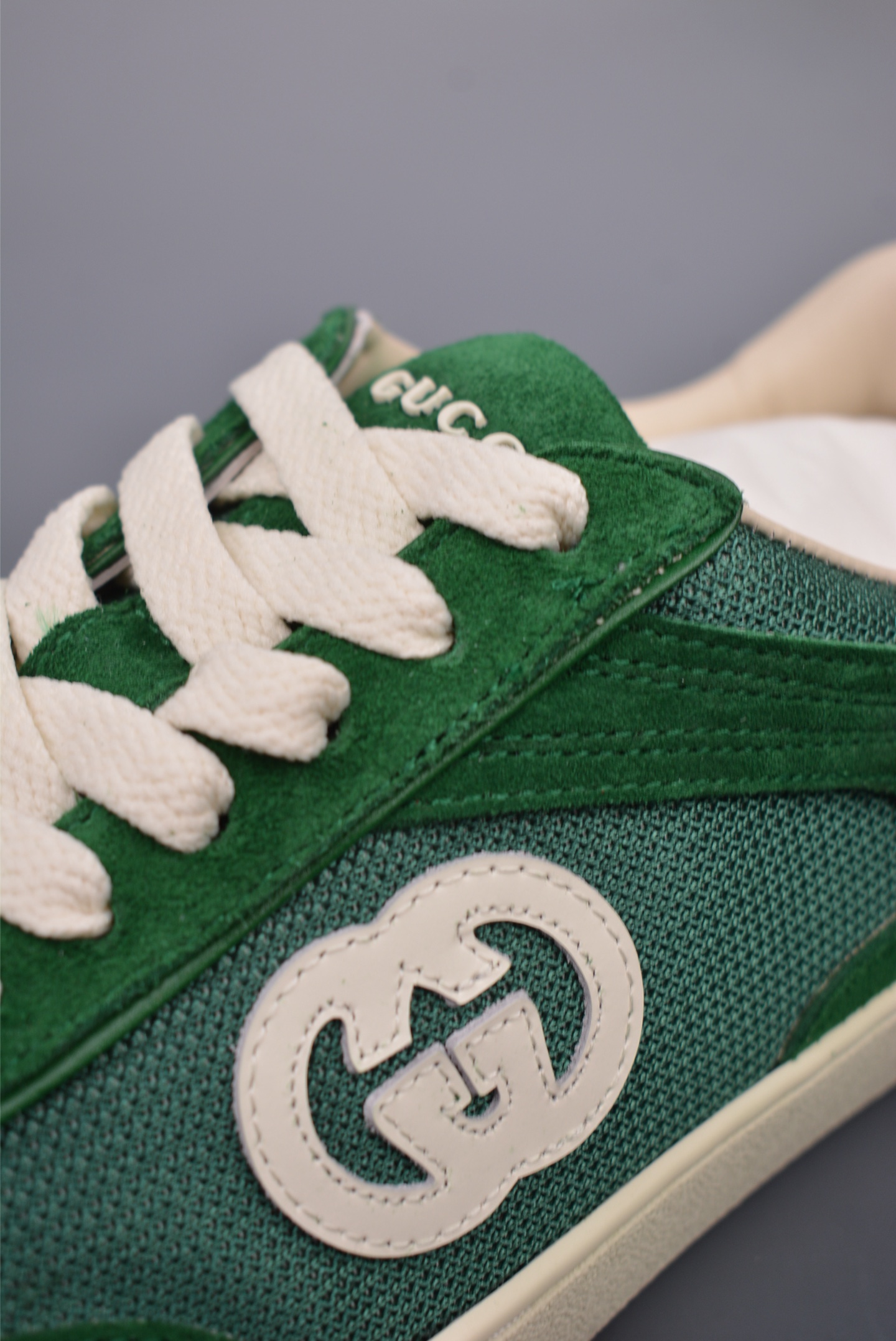 Gucci Interlocking G Suede Sneaker G74 Green White