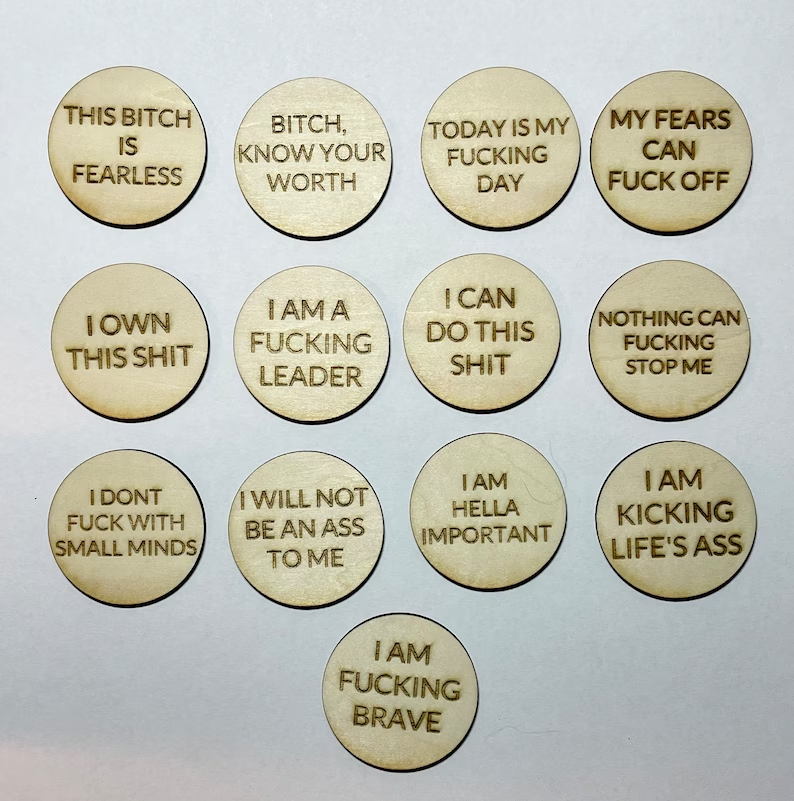 Mini Sweary Affirmation discs