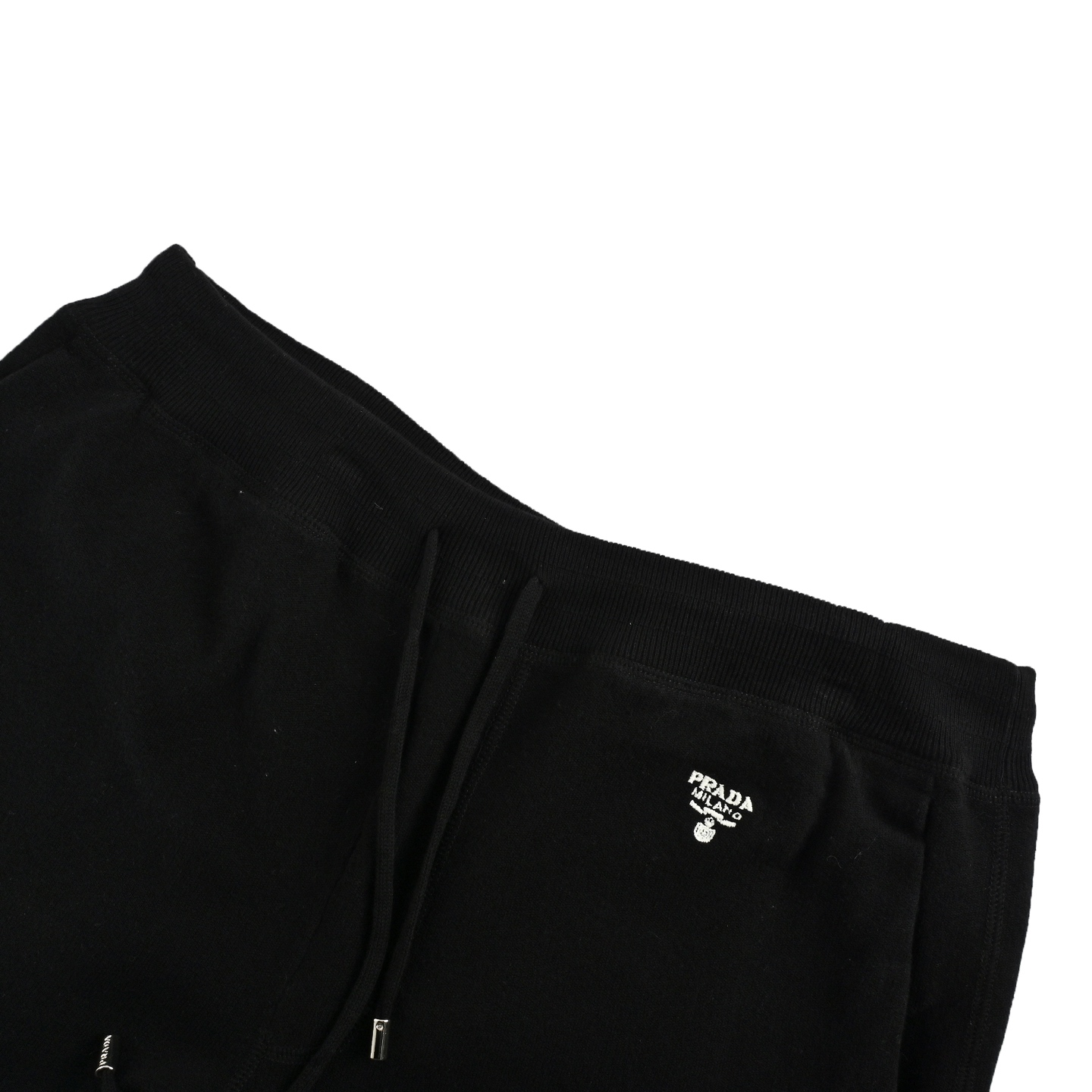 Prada 25ss drawstring shorts with small logo embroidery on back pockets