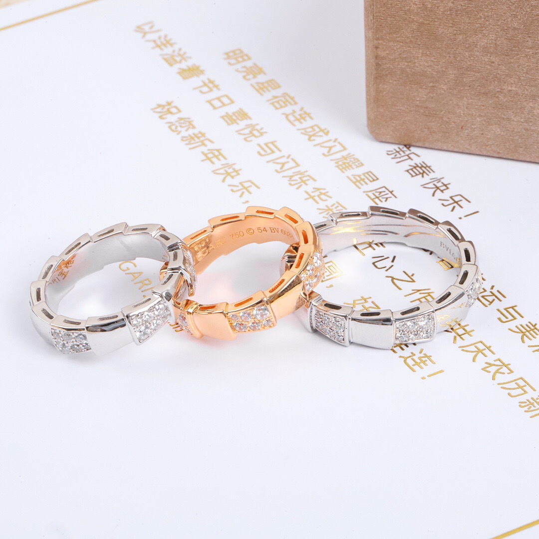 Bulgari Diamond Snake Bone Ring