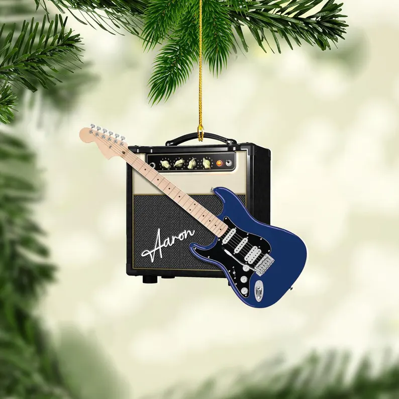 2024 Custom Name Guitar Christmas Decorations