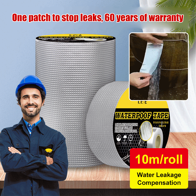 (🔥Father's Day Hot Sale-Save 50%OFF)-Professional Waterproof Butyl Rubber Tape External Aluminium Foil (5cm X 10meter)-BUY 1 GET 1 FREE