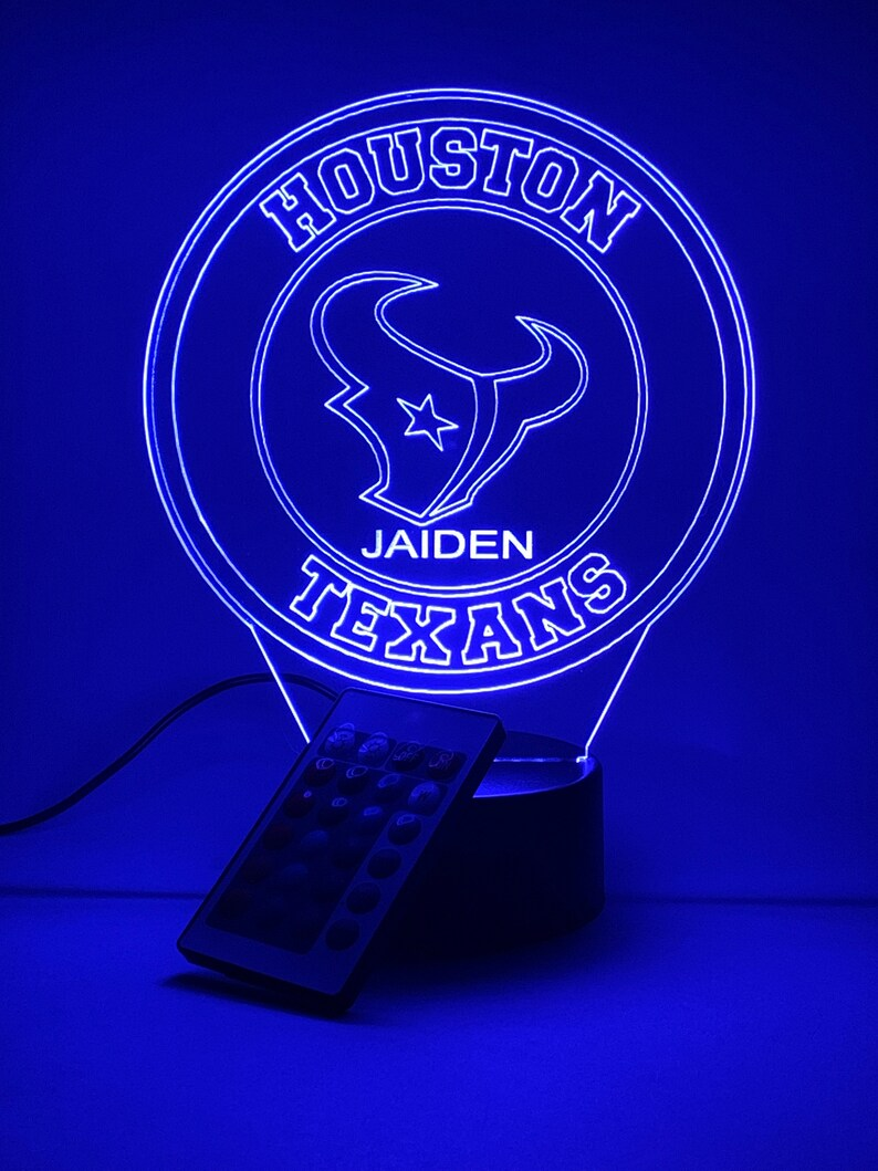 HOUSTON TEXANS 3D LAMP PERSONALIZED