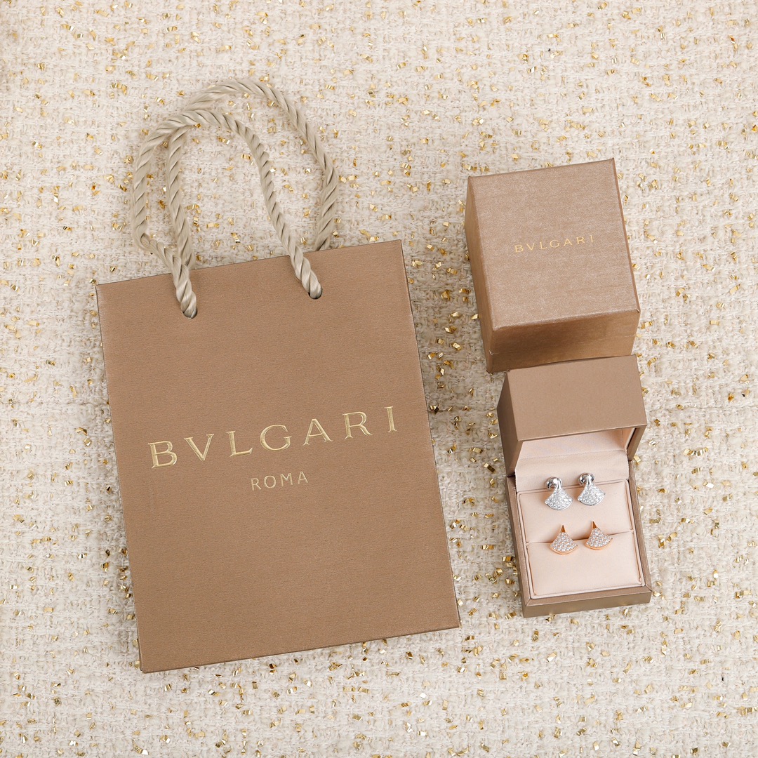 Bulgari fan-shaped diamond earrings