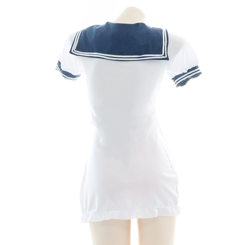 Bow Knot Sailor Collar Lace Up Split Lingerie Dress