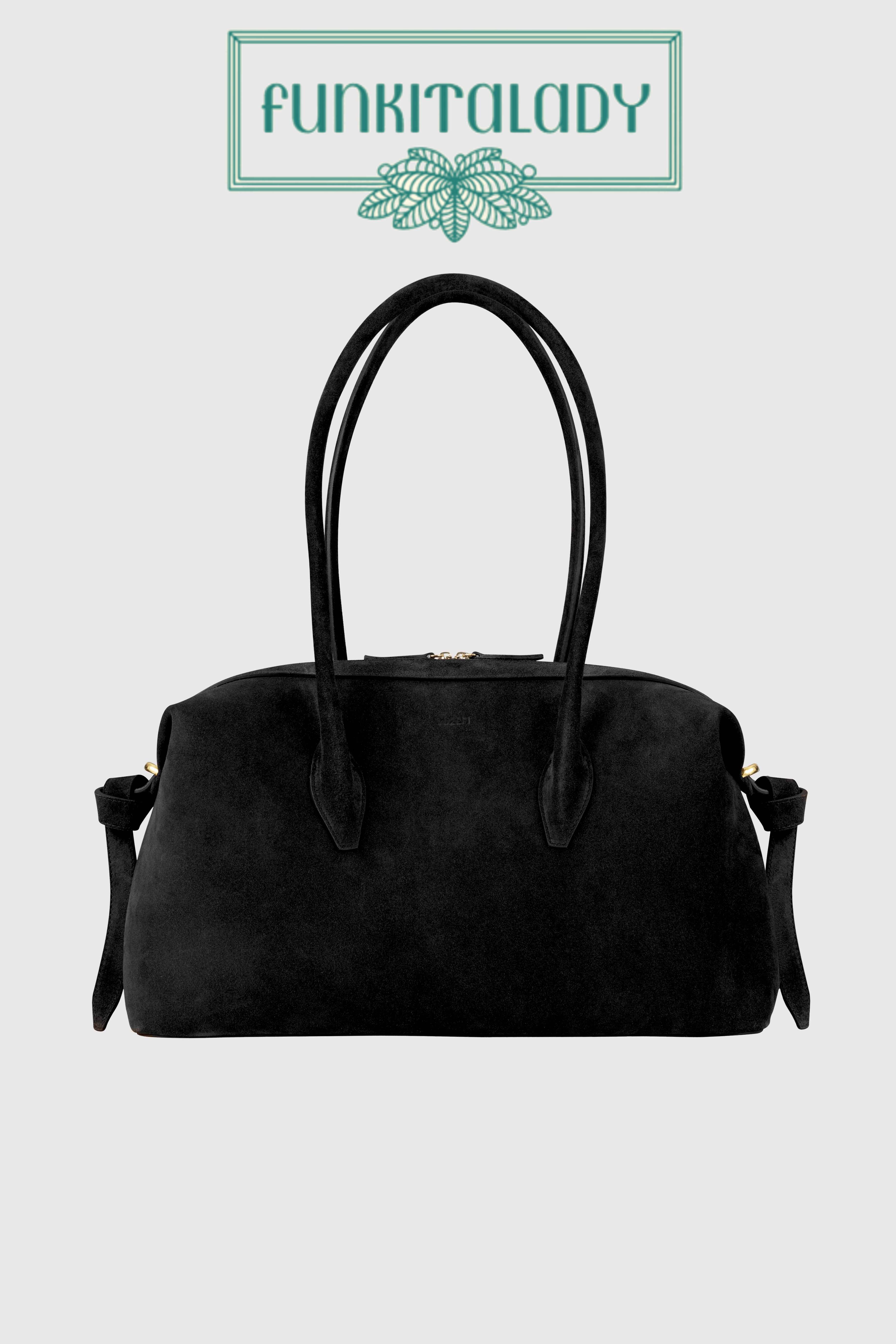 BRIOCHE DUFFLE - BLACK SUEDE