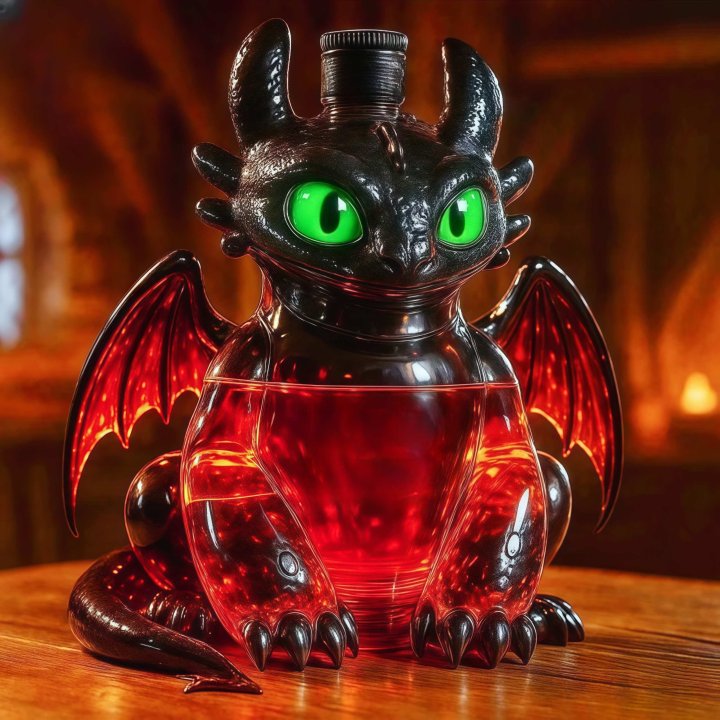 🐉🔥 Toothless Whiskey Bottle - The Night Fury of Your Bar