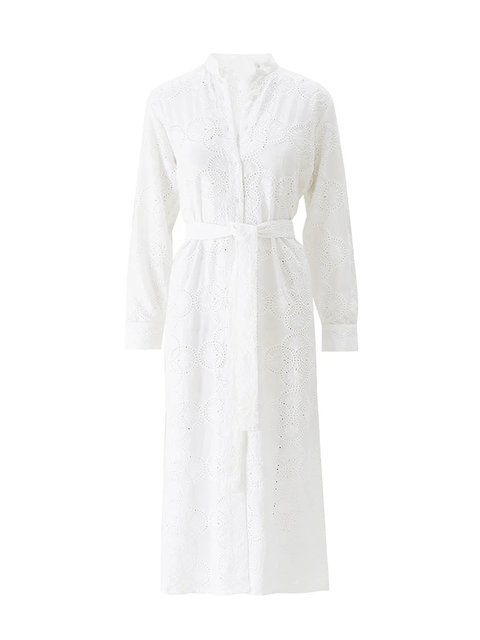 Women's Hollow Lace Design Cotton And Linen Dress