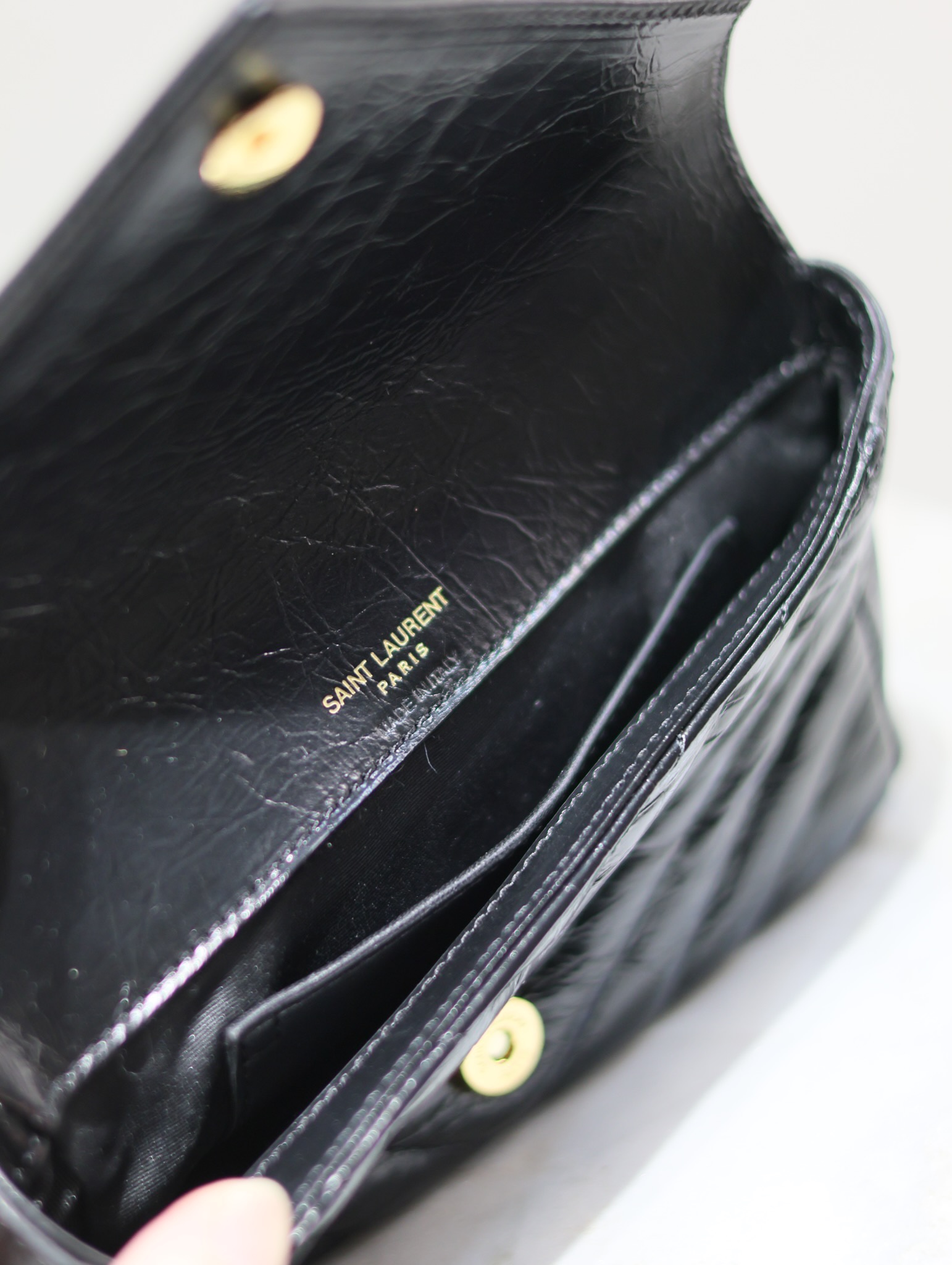 Yves Saint Laurent mini college waxed leather chain bag 779430