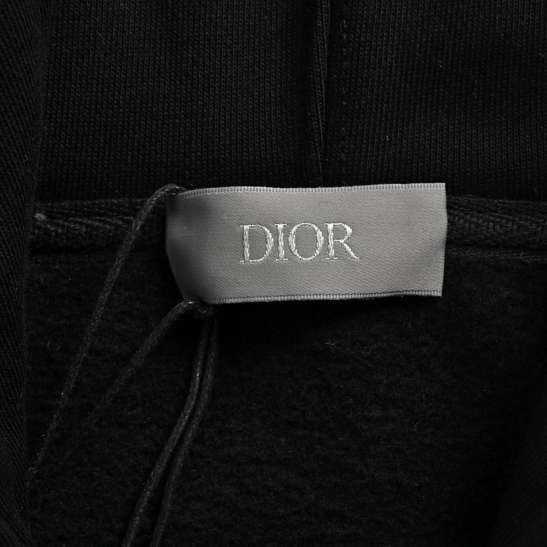 Dior 24Fw tricolor patch embroidered appliqué hooded sweatshirt