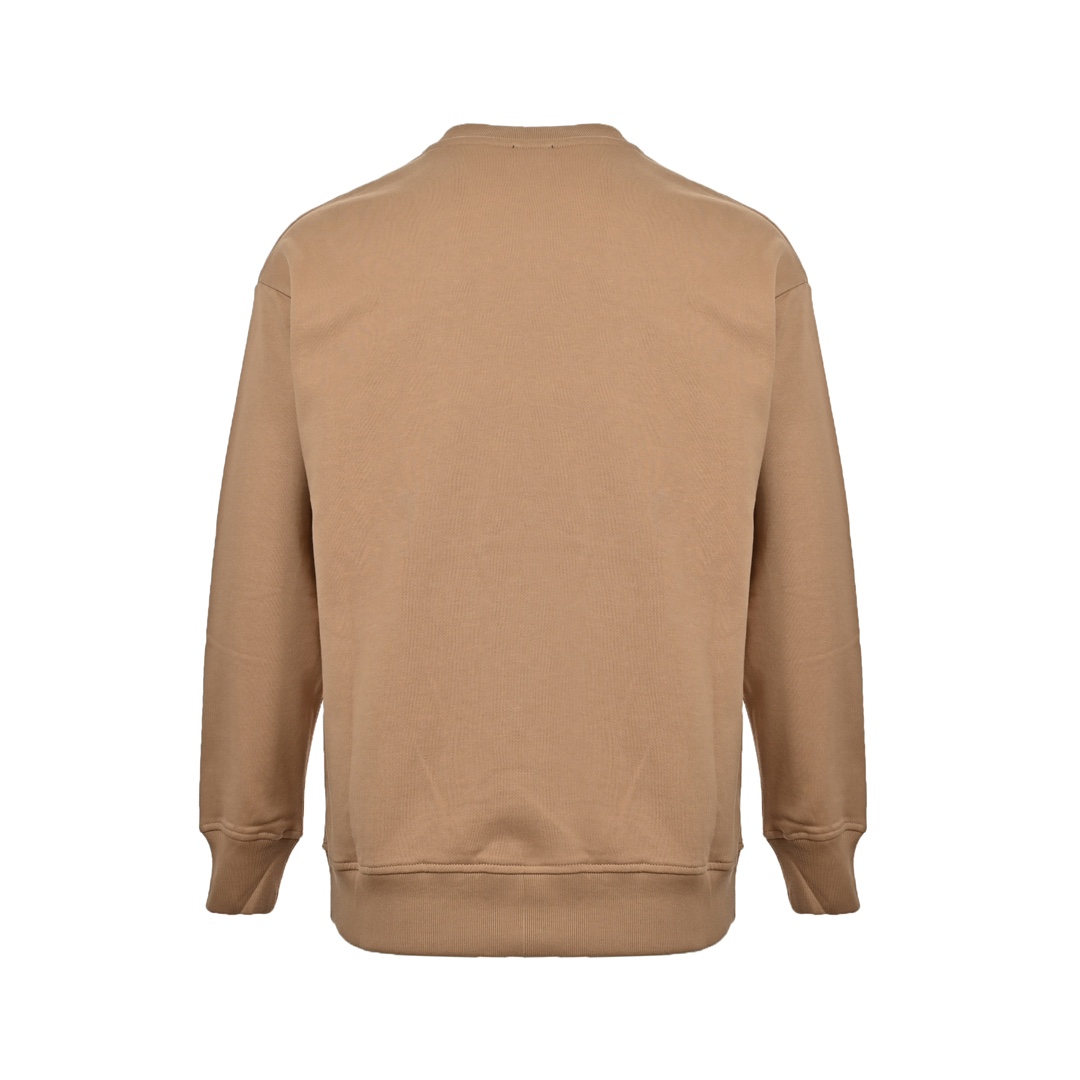 Fendi 24Fw FF leather trim zip pocket crew neck sweatshirt