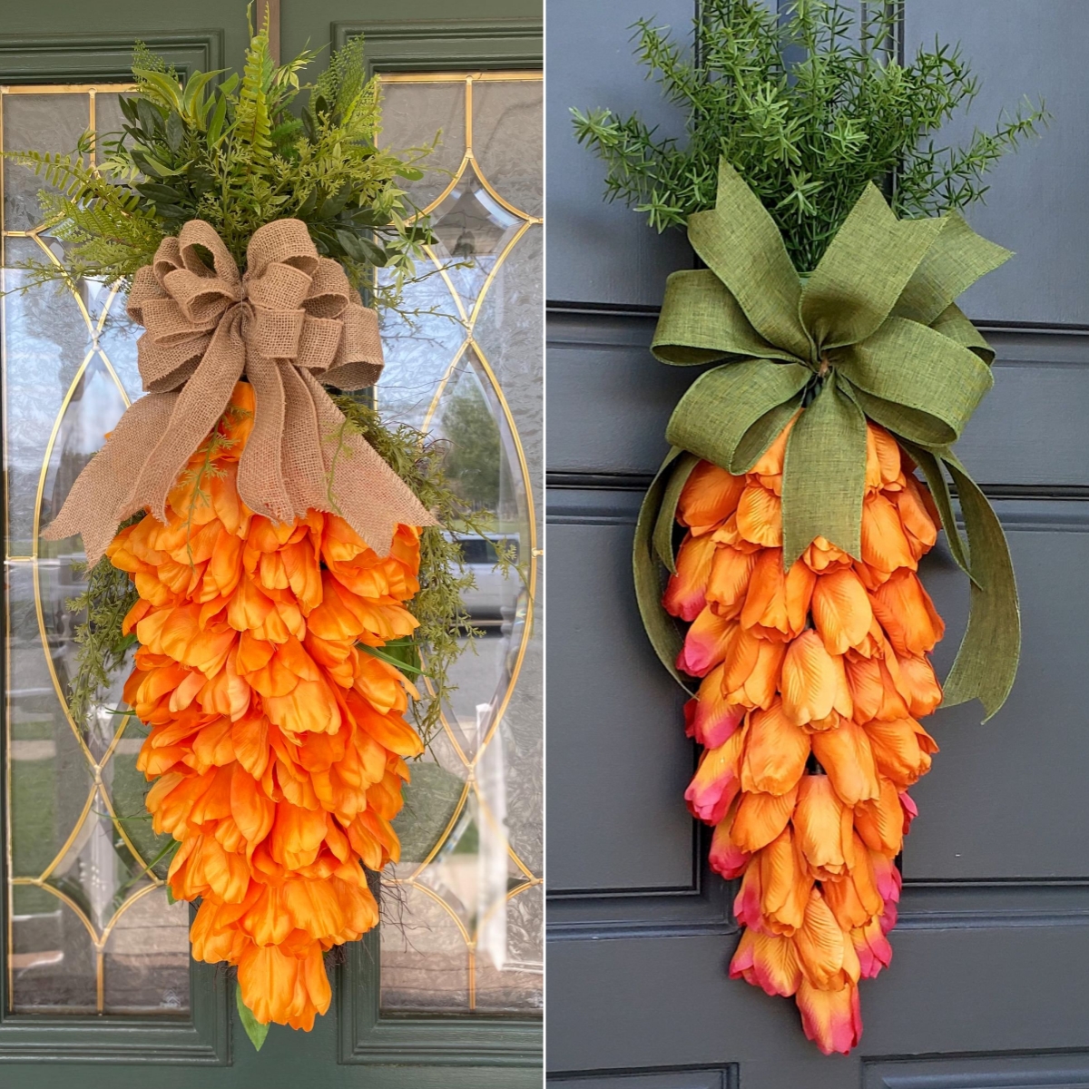 🥕🌿 Tulip Carrot Wreath – The Cutest Easter & Spring Welcome! 🐰✨
